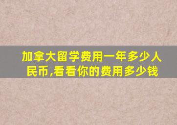 加拿大留学费用一年多少人民币,看看你的费用多少钱