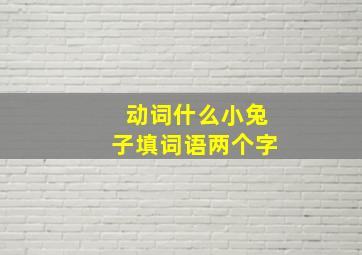 动词什么小兔子填词语两个字