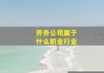 劳务公司属于什么职业行业