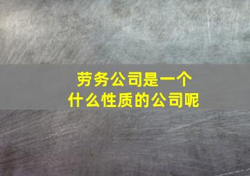 劳务公司是一个什么性质的公司呢