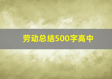 劳动总结500字高中