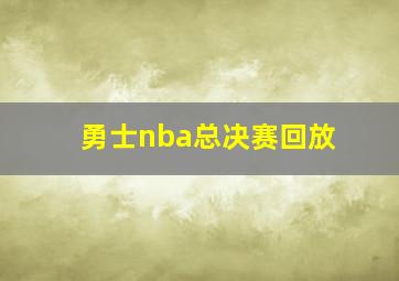 勇士nba总决赛回放