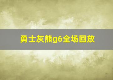 勇士灰熊g6全场回放