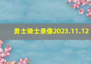 勇士骑士录像2023.11.12