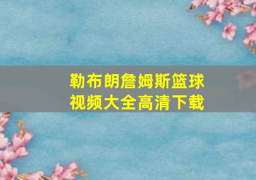 勒布朗詹姆斯篮球视频大全高清下载