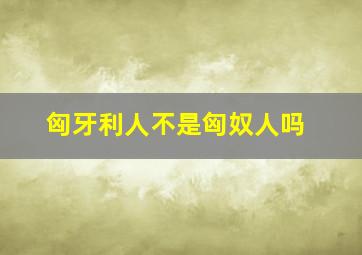 匈牙利人不是匈奴人吗