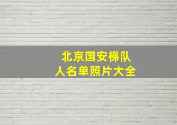 北京国安梯队人名单照片大全