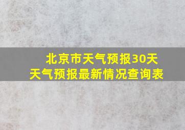 北京市天气预报30天天气预报最新情况查询表