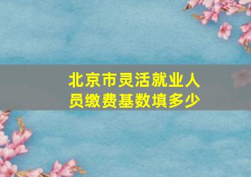 北京市灵活就业人员缴费基数填多少