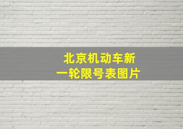 北京机动车新一轮限号表图片