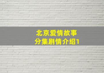 北京爱情故事分集剧情介绍1