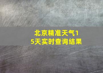 北京精准天气15天实时查询结果