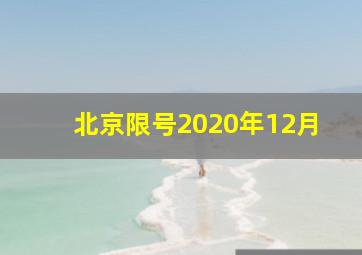 北京限号2020年12月