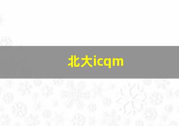 北大icqm