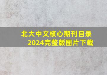 北大中文核心期刊目录2024完整版图片下载