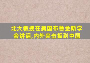 北大教授在美国布鲁金斯学会讲话,内外夹击扳到中国