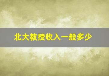 北大教授收入一般多少