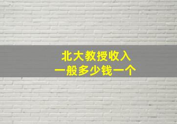 北大教授收入一般多少钱一个