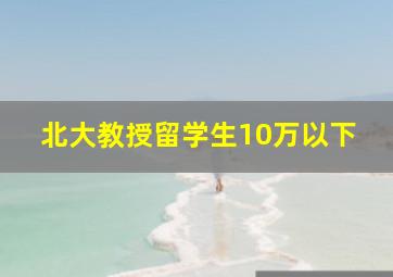 北大教授留学生10万以下