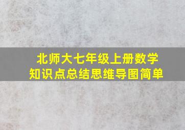 北师大七年级上册数学知识点总结思维导图简单