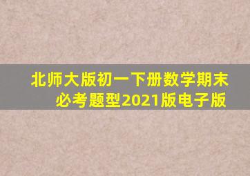 北师大版初一下册数学期末必考题型2021版电子版