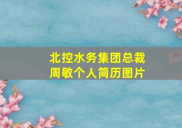 北控水务集团总裁周敏个人简历图片