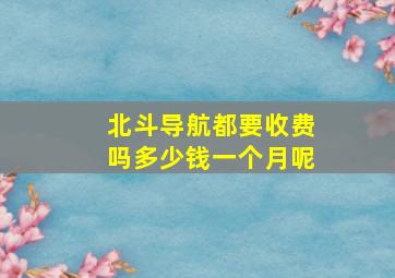 北斗导航都要收费吗多少钱一个月呢