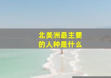 北美洲最主要的人种是什么