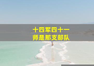 十四军四十一师是那支部队