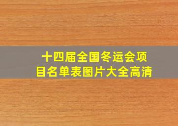 十四届全国冬运会项目名单表图片大全高清