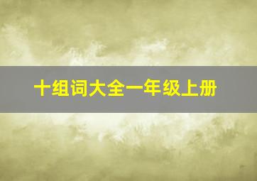 十组词大全一年级上册