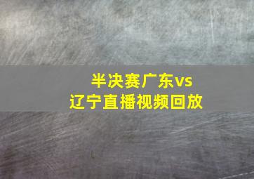 半决赛广东vs辽宁直播视频回放