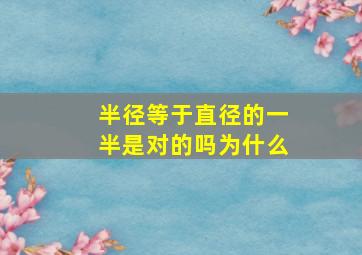 半径等于直径的一半是对的吗为什么