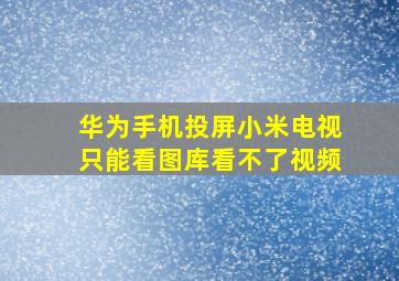 华为手机投屏小米电视只能看图库看不了视频