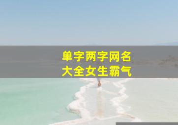 单字两字网名大全女生霸气