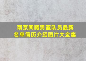 南京同曦男篮队员最新名单简历介绍图片大全集