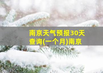 南京天气预报30天查询(一个月)南京