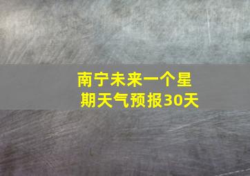 南宁未来一个星期天气预报30天