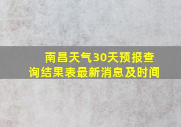 南昌天气30天预报查询结果表最新消息及时间