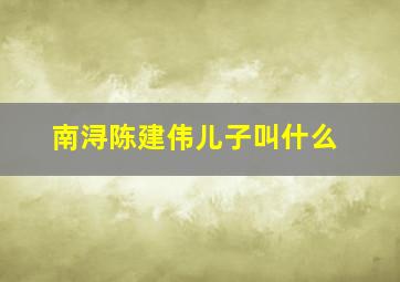 南浔陈建伟儿子叫什么