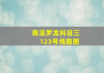 南溪罗龙科目三123号线路图