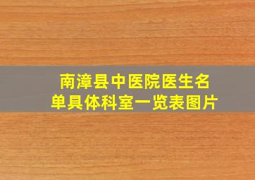 南漳县中医院医生名单具体科室一览表图片