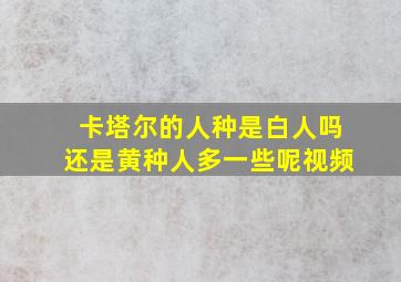 卡塔尔的人种是白人吗还是黄种人多一些呢视频