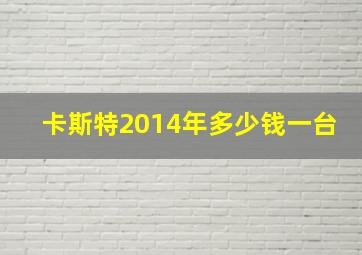 卡斯特2014年多少钱一台