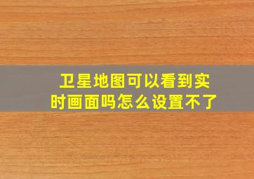 卫星地图可以看到实时画面吗怎么设置不了