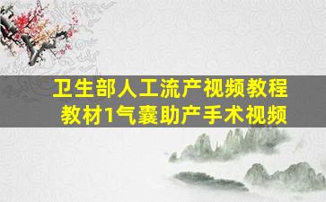 卫生部人工流产视频教程教材1气囊助产手术视频