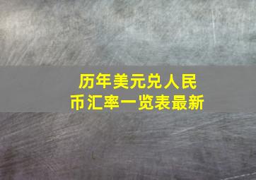 历年美元兑人民币汇率一览表最新