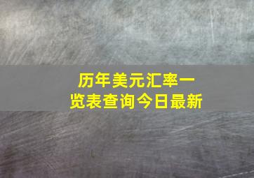 历年美元汇率一览表查询今日最新