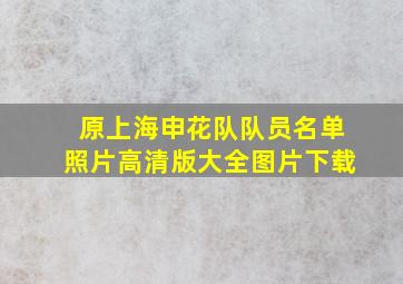 原上海申花队队员名单照片高清版大全图片下载