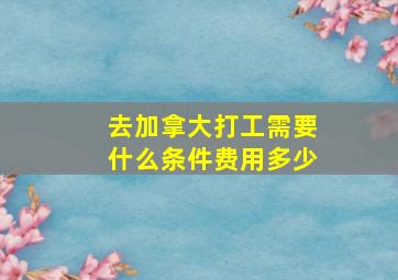 去加拿大打工需要什么条件费用多少